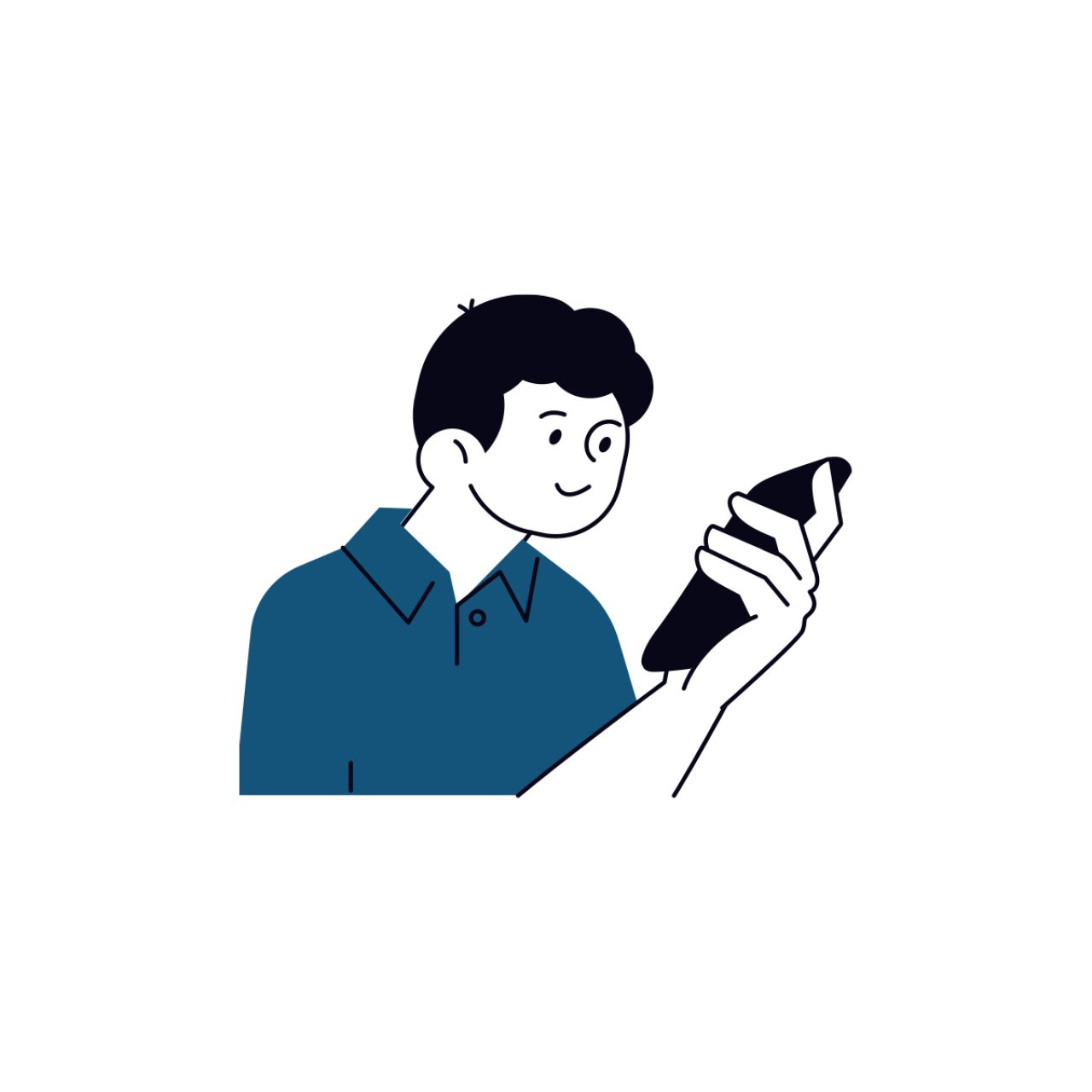 Illustration eines Mannes der mit FACE ID die YAPEAL App entsperrt.
